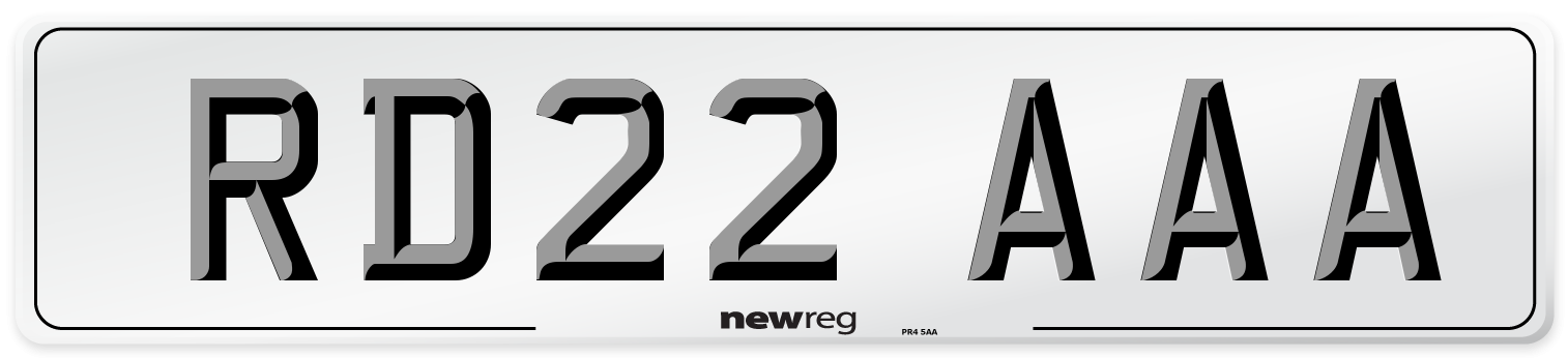 RD22 AAA Number Plate from New Reg